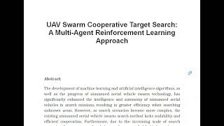 UAV Swarm Cooperative Target Search A Multi Agent Reinforcement Learning Approach [upl. by Assiran]