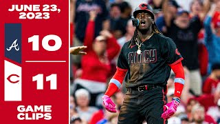 Game Clips 62323 Reds beat Braves 1110 [upl. by Mobley]