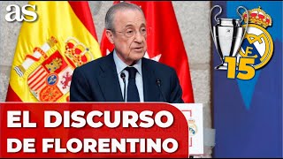 FLORENTINO PÉREZ DISCURSO CHAMPIONS REAL MADRID  Fiesta Cibeles [upl. by Morocco]