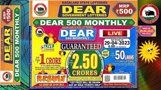 DEAR 500 MONTHLY 6PM LIVE RESULT  29042023  NAGALAND STATE LOTTERIES  lottery result live [upl. by Ardnekal]