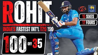 Rohit Sharma fastest century 10035 vs srilanka match thrilling century T20 [upl. by Ihcehcu920]