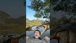 The child fell into the lake and was eaten by a crocodile 🐊Lovedog pet dogs [upl. by Darcy]