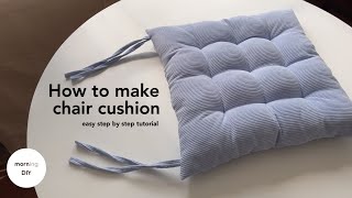 DIY chair cushion easy step by step  How to seat cushion [upl. by Arakihc]