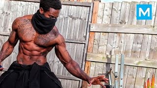 REAL NINJA with Amazing Skills  Giga Uguru  Muscle Madness [upl. by Farley]