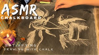 ASMR chalkboard drawing with chalkrelaxing chalk soundno talking [upl. by Manno]