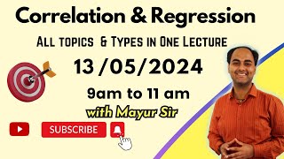 Correlation and Regression  All Questions🔥Mayur Sir ⭕engineering sem4 sem3 regressionanalysis [upl. by Anileh]