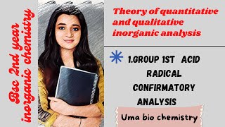 ACID RADICALS GROUP 1 CONFIRMATORY ANALYSIS [upl. by Leilani]