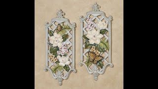 Garden Path Butterfly Magnolia Floral Wall Art Plaque Set [upl. by Vivle]