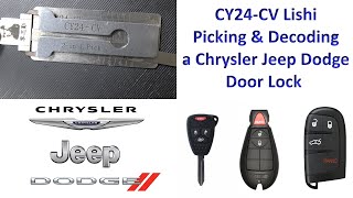 636 CY24CV Lishi Picking amp Decoding a Chrysler Jeep Dodge Lock [upl. by Simetra297]