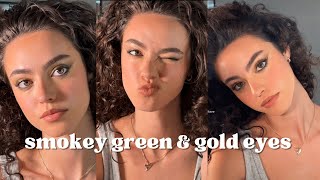 NYE Makeup  BrownHazel Eye makeup GLOWY DEWY SMOKEY [upl. by Eidur13]