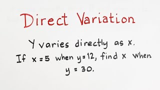 Direct Variation  Solving Problems in Variation [upl. by Menedez]