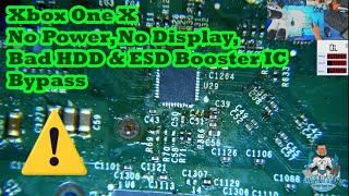 Xbox One X  No Power  Bad HDD  Bad Retimer  ESD Booster IC bypass  bad eBay purchase [upl. by Jenny583]