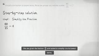 Simplify the fraction to lowest terms Write the answer as a whole number 6015 square [upl. by Zephan998]