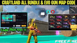 Craftland All BundlesAll EmoteAll Evo Gun Map Code  FF New Craftland Map Kaise Banaye [upl. by Sehcaep]