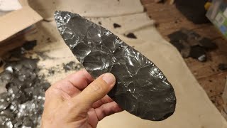 1555  Knapping Very Brittle Obsidian [upl. by Riffle]