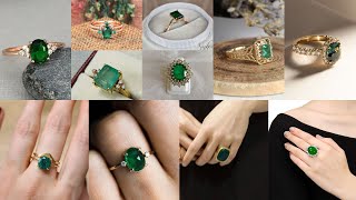 beautiful green stone gold ring design for ladies💍 [upl. by Nirrej]