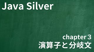 【Java Silver chapter3 演算子と分岐文】 [upl. by Ahsenom271]