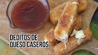 Recetas Deditos o palitos de queso caseros Sabor en la mesa Cocina facil [upl. by Eamaj252]