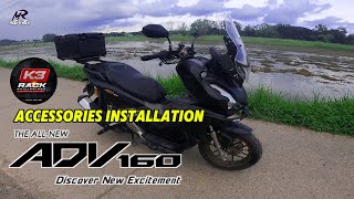 Honda ADV 160 Accessories Installation [upl. by Ezitram925]