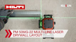 Hilti Nuron PM 50MG22 Multiline Laser  Drywall Layout Application [upl. by Radloff]