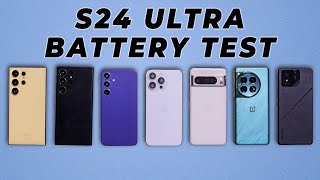 Galaxy S24 Ultra vs iPhone 15 Pro Max vs Pixel vs OnePlus 12 Battery Life Test [upl. by Ynahirb]