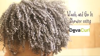 215  Wash and Go Using Deva Curl Again In Shower  Natural 4b  4c Hair [upl. by Nathanael]