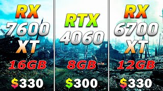 RX 7600 XT 16GB vs RTX 4060 8GB vs RX 6700 XT 12GB  PC Gameplay Benchmark Tested [upl. by Rawley]