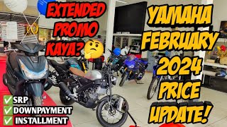 Yamaha Motorcycle February 2024 Price Update All Units Downpayment Cash Installment Langga Gail [upl. by Hnim]