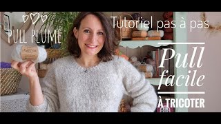 Tricoter un pull facile   le pull Plume  Tutoriel pas à pas [upl. by Nivri691]