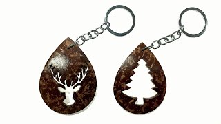 Coconut shell pendant  Keychain  Handmade jewelry ideas [upl. by Cordula]