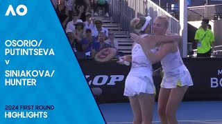 PutintsevaOsorio v HunterSiniakova Highlights  Australian Open 2024 First Round [upl. by Oderfliw]