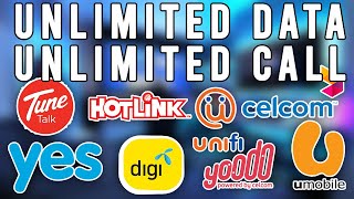 UNLIMITED SIM DataCall Mobile Plan TERBAIK RM30RM50 Malaysia 2020  Maxis Yes Digi Celcom Unifi [upl. by Erbes]