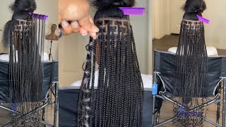 EXTENDED LENGTH KNOTLESS BOX BRAIDS WITH CURLY ENDS  BEGINNER FRIENDLY  VERY DETAILED [upl. by Vinia]