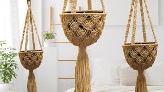 DIY A Unique Macrame Plant Hanger with Alternating Fishbone Pattern Detailed Step by Step Guide [upl. by Mackay]