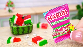 Delicious Flavors Haribo Fruit Jelly Candy 🍉 Tiny Treats Desserts ASMR [upl. by Sholes]