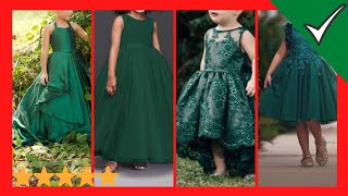 Vestidos para NIÑAS color VERDE esmeralda 2021 [upl. by Idhem]