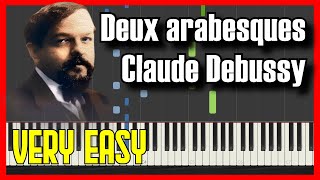 🎹 How to Play Deux arabesques  Claude Debussy ✔️  【2022】Easy Slow Piano Tutorial Synthesia [upl. by Suoiluj]