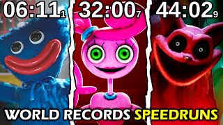 Poppy Playtime Chapter 1 2 3  The REAL World Records SPEEDRUNS No Glitches [upl. by Llemej]