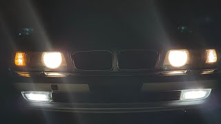 2001 BMW 740IL all lights with halogen warm up [upl. by Colley]