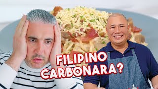 Italian Chef Reacts to FILIPINO CARBONARA [upl. by Gastineau782]