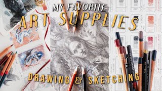 ✦ my favorite art supplies of 2024 for drawing and sketching ✦ portrait sketch with me ✦ [upl. by Balcer]