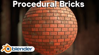 Procedural Brick Material Blender Tutorial [upl. by Neelear]