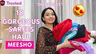 18 Meesho Sarees Try on Haul 😍  Party  Farewell  shaddi edition  Isha Vinod Jain [upl. by Huang262]