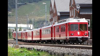 Sonderzugverkehr Pfadfinder Bundeslager 2022 im Goms inkl RhB Stammnetzpendelzug bei MGB [upl. by Enitsirk792]