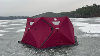 Nordic Legend Nomad Series Hex Hub 68 Person Ice Shack Review Worth the Cost Savings [upl. by Derr]