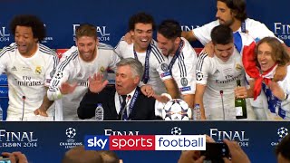 Real Madrid players invade Carlo Ancelottis press conference [upl. by Sihtnyc]