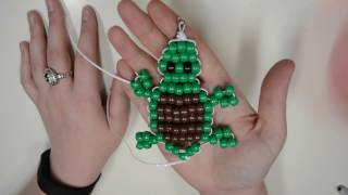 Beaded Turtle Keychain Tutorial [upl. by Dee472]