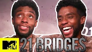 Chadwick Boseman On Sienna Miller Accidentally Shooting Him with a Gun in 21 Bridges  MTV Movies [upl. by Melvin]