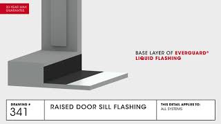 Raised Door Sill Flashing  TPO Commercial Roofing  GAF Drawing 341 [upl. by Yenahc]