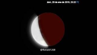 Eclipse Lunar Total Simulación  20 y 21 de Enero 2019 en Perú Horarios [upl. by Haden493]